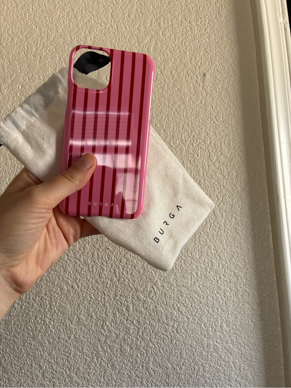 NWT Burga Pink Stripe iPhone Case